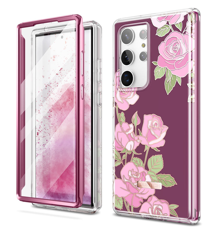 For Samsung Galaxy S23 Ultra Case 6.8“Slim Stylish Geometric Marble shockproof bumper Phone Case with Built-in Screen Protector