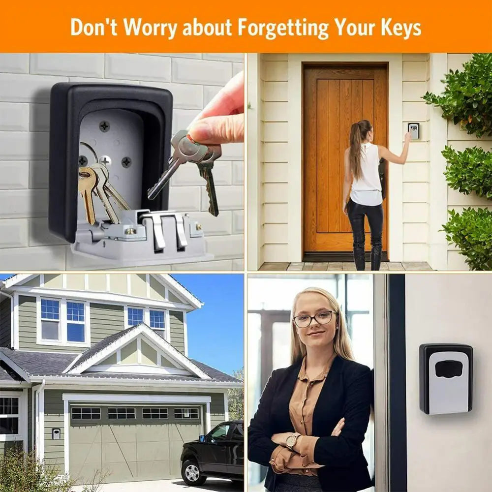 1/2PCS Weatherproof Wall-mounted Key Safe Password Key Box Key Lock Box No4 Combination Key Storage Lock Box Indoor and Outdoor