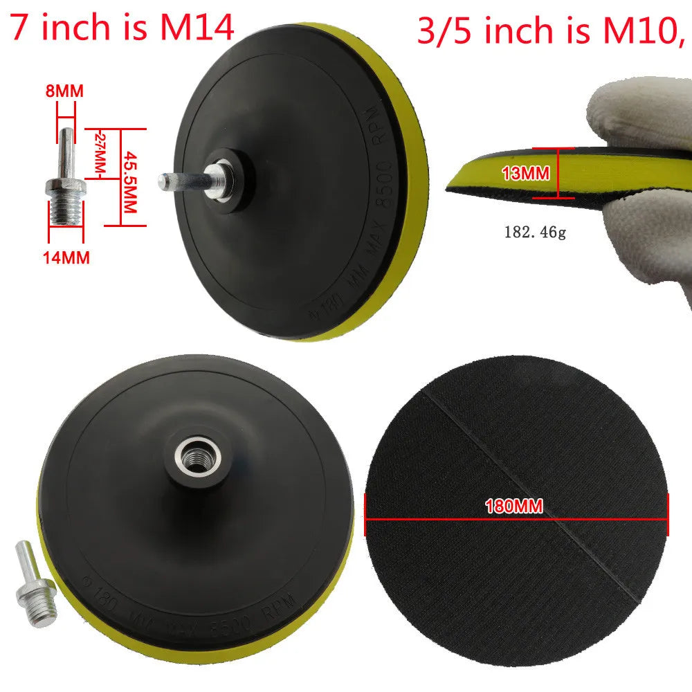 3/5/7inch CarPolishing Disc 8Pcs/Set Self-Adhesive Buffing Waxing Sponge Wool Wheel Polishing Pad For Car Polisher Drill Adapter