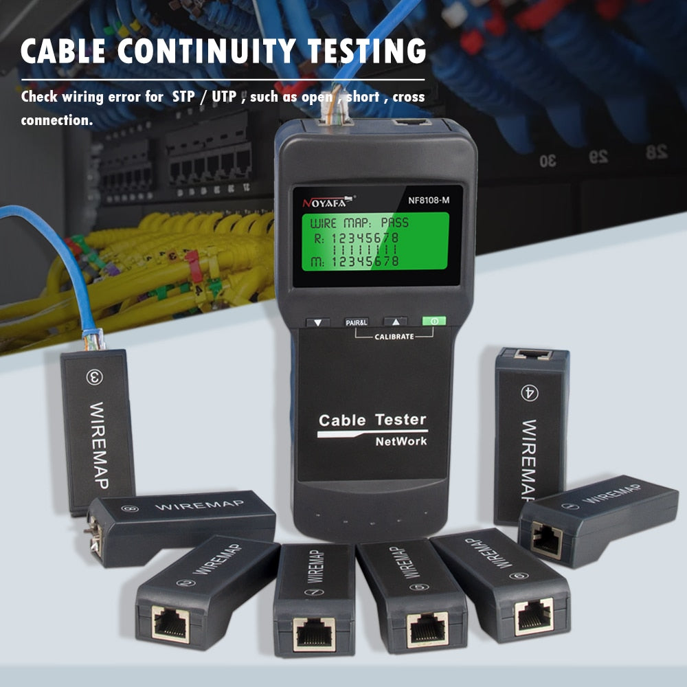 NOYAFA new NF-8108M network cable tester professional rj45 tester Measure Length Cabl Multifunctional poe Network Tools
