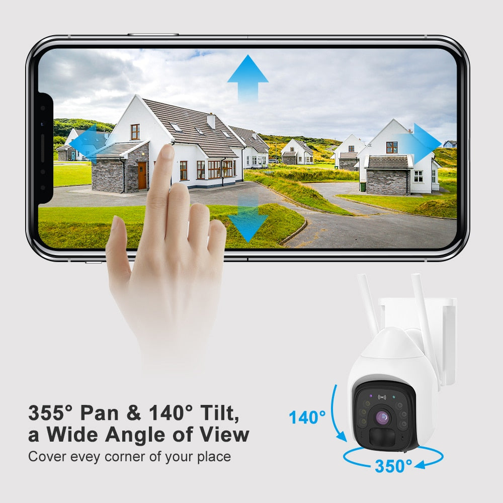 4G Ptz Camera 3MP Battery Camera with 5W Solar Panels 18000mAh Battery 4G SIM Card Surveillance Cctv Outdoor Security Protection