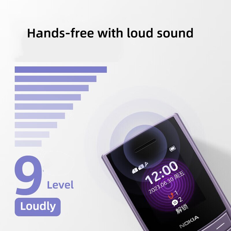 New and Original Nokia 110 4G Feature Phone 1.8" Dual SIM Cards Bluetooth 5.0 FM Radio 1450mAh Battery Rugged Push-button Phone