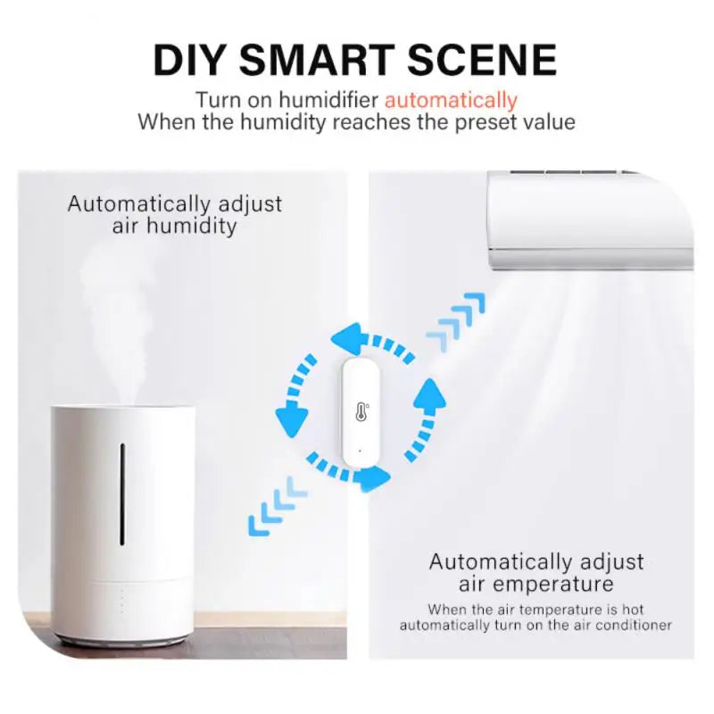AUBESS Tuya ZigBee/WiFi Temperature Humidity Sensor Home Connected Thermometer Compatible With Smart Life Alexa Google Assistant
