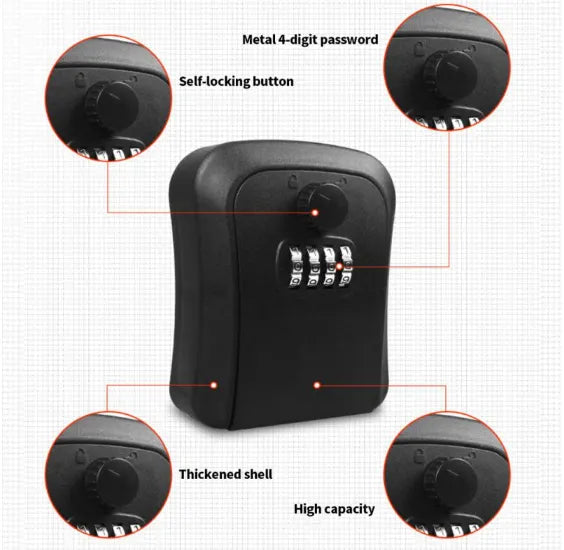 New Smart Password Combination Key Lock Box Storage Key Wall Mounted Key Safe Outdoor Key Box 4 Digit Combination