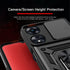 KEYSION Shockproof Armor Case for OPPO A78 5G Slide Camera Lens Protection Ring Stand Phone Back Cover for OPPO A58 5G A58X 5G