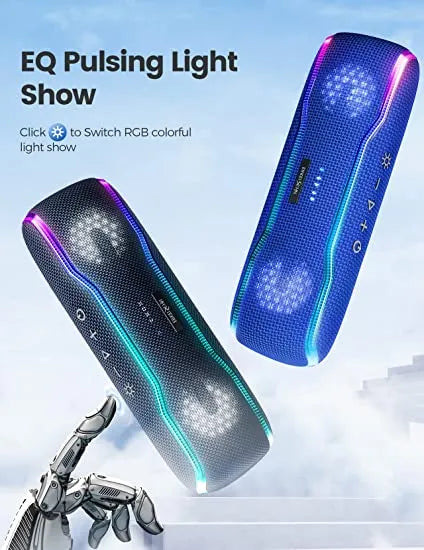 WISETIGER IPX7 Portable Bluetooth Speaker True Wireless Stereo BT5.3 25W Surround Sound Speaker Colorful Light For Party Camping
