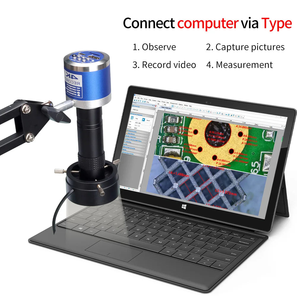 ZONGMAI 1080P 4K FULL HD Industrial Microscope C-Mount Digital Camera Via Type Measurement For PCB Soldering Phone Repair
