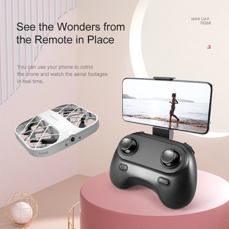JJRC H107 RC Mini Grid Quadcopter Drone with 4K 8K WIFI Camera Real-Time Transmission Remote Control Drone Headless Kids RC Toys