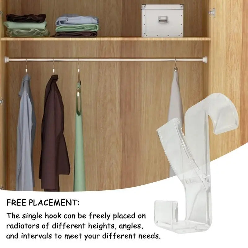 Drying Rack Hook Bathroom Home Storage Coat Scarf Towel Heated Hooks Radiator Rail Clothes Hanger Holder Multi-Purpose Hook
