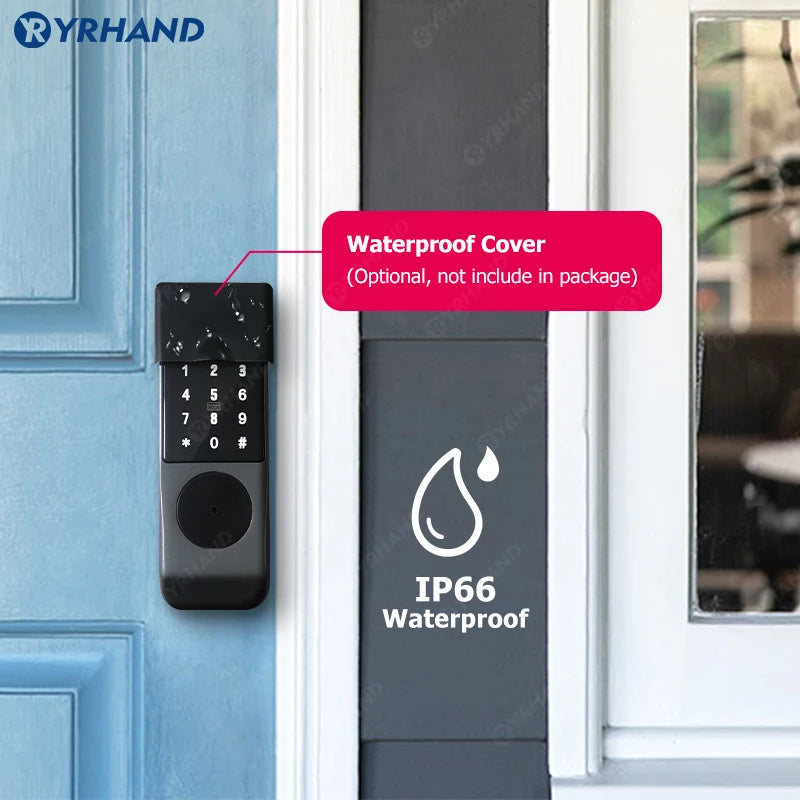 Tuya Smart lock Waterproof Wifi Double Fingerprint Lock Smart Card Digital Code Electronic Door Lock For Home Security Mortise