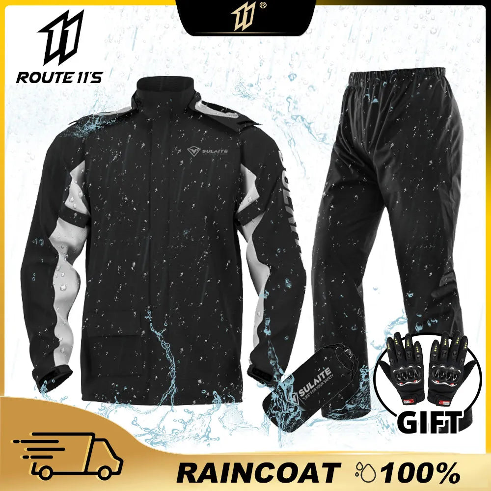 Motorcycle Raincoat Men Jacket Pants Waterproof Moto Raincoat For Motorcyclist Rider Rain Suit Camping Hiking Fishing Rain Cover