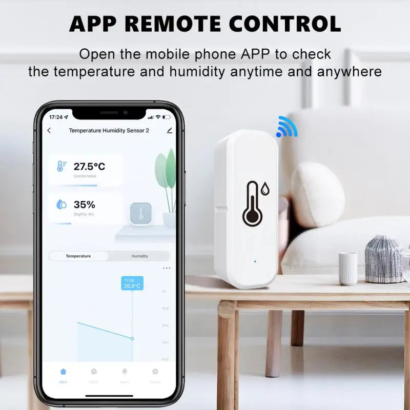 New Upgrade Tuya ZigBee Humidity Temperature Sensor APP Remote Real-time Detector Smart Home Works With Alexa Google Home