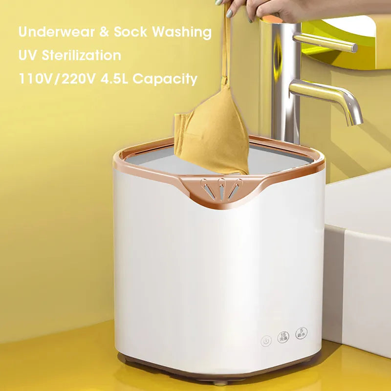 Mini Washing Machine 110V/220V UV Sterilization Portable Washing Machine for Sock Underwear Travel Home Business Trip