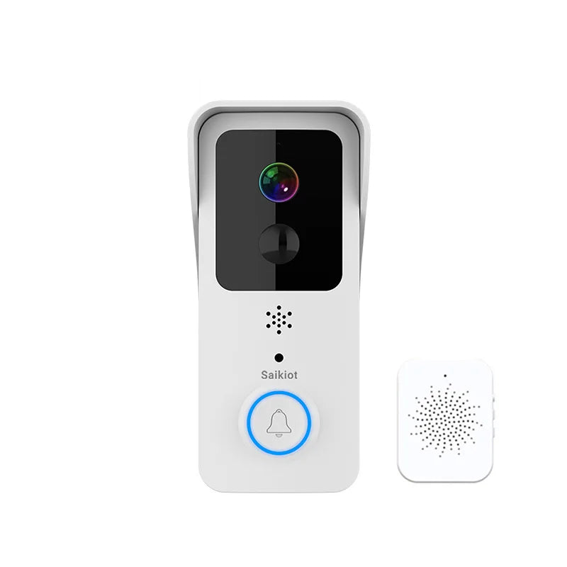 Saikiot Tuya Smart Wireless Doorbell Camera 1080P WIFI Peephole Two Way Audio PIR Motion Detection Eyecat Doorbell