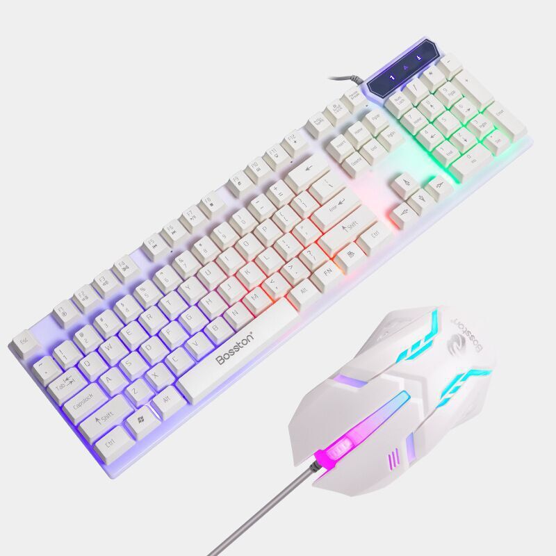 LED Lighting Dazzlingly Cool Lighting Keyboard Mouse Combination Mechanical Keyboard Rgb Mouse Usb Interface For Desktop Laptop
