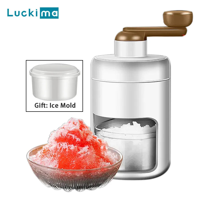 New Manual Ice Shaver Fruit Smoothie Maker Portable Ice Crusher for Home Camping Ice Desert Snow Ice Shaved Ice Making Machine