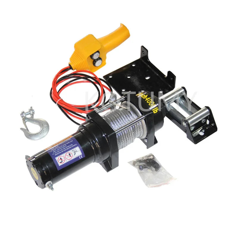 3500lbs/4000lbs/4500lbs Car Mounted Small Crane Electric Hoist 12V/24V Off-road Vehicle Traction Self Rescue Trailer Winch Hoist