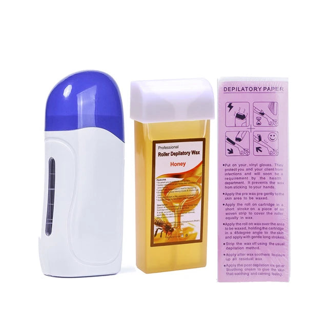 Professional Single Handheld Depilatory Wax Hair Removal Machine with EU/US Plug Portable Epilator Roll on Wax Heater Wax Heater