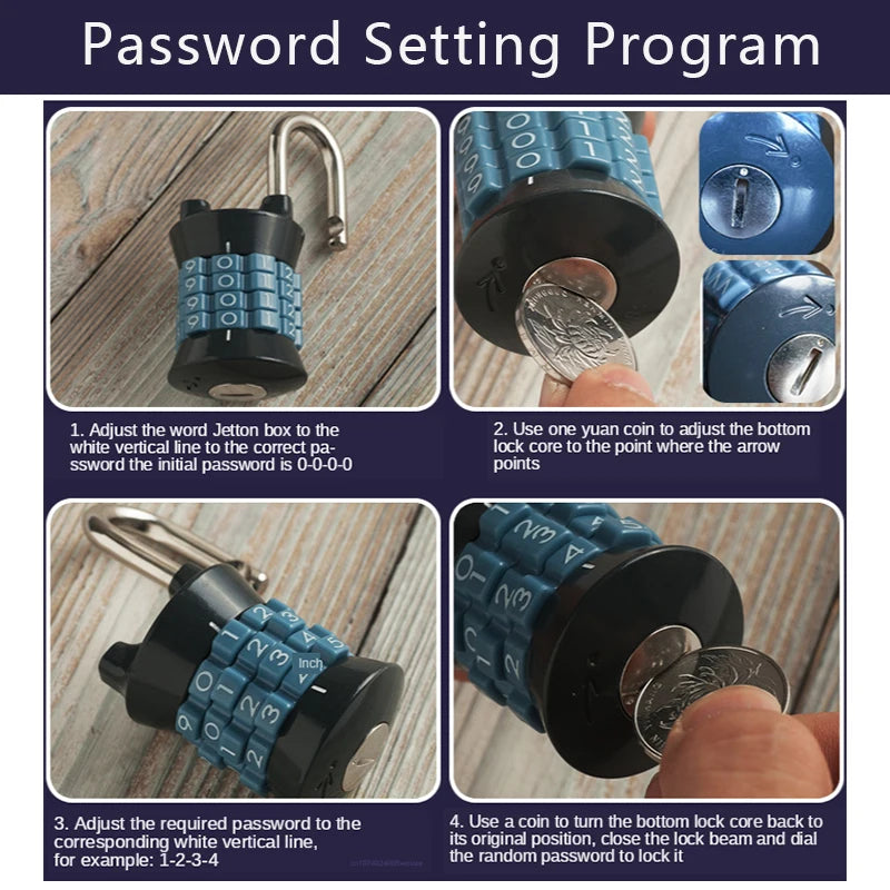 Master Lock 1535D Mini Digits Lock Number Password Combination Padlock Safety Travel Security Lock for Luggage Lock Padlock Gym