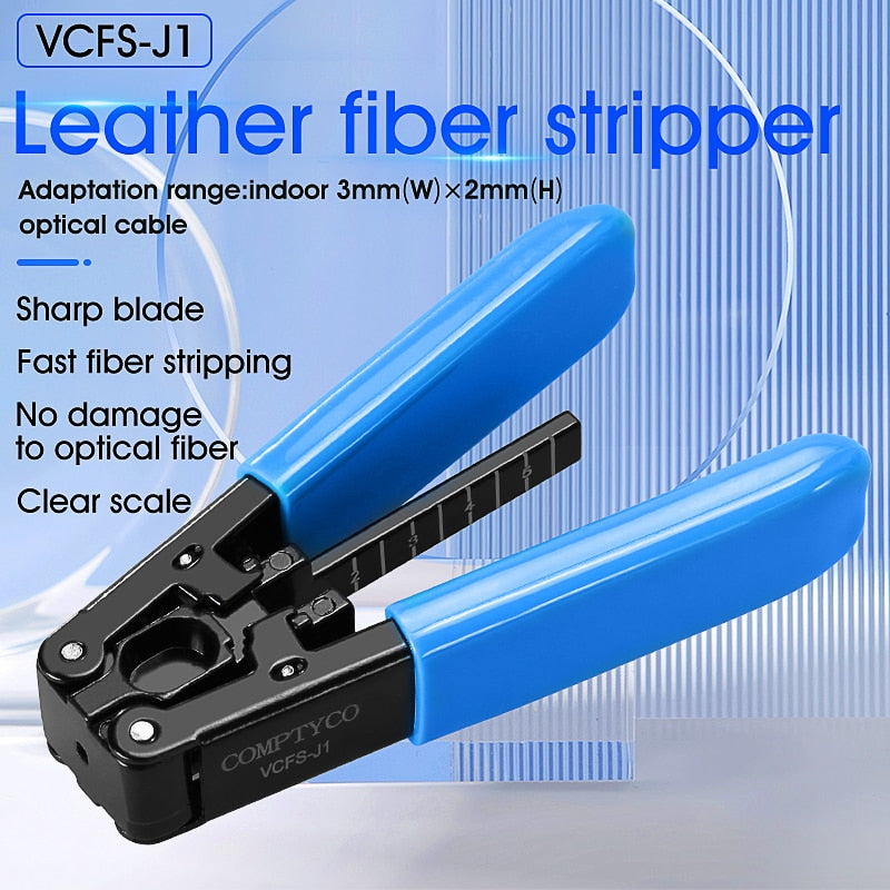 Fiber Optic Tool Kit VCFS-3/2 Three/Two-port Fiber Stripper and VCFS-J1 Leather Wire Stripper FTTH Fiber Stripper Tools