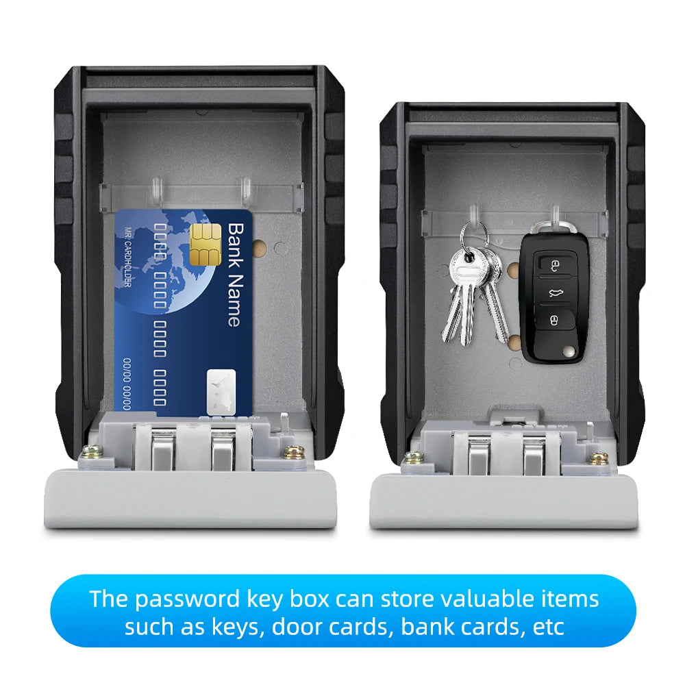 Elecpow Wall Mount Key Lock Box 4 Digit Password Code Security Lock No Key for Home Office Key Safe Secret Storage Box Organizer
