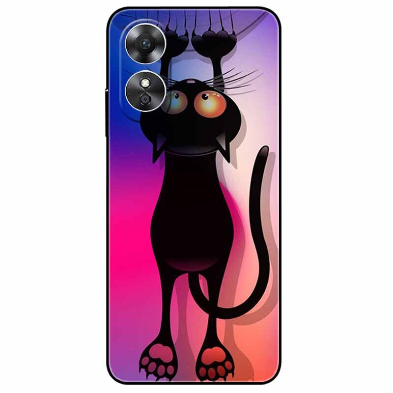 For OPPO A98 5G A 98 Case Silicone Soft Wolf Lion Cat Black Bumper Funda Coque for OPPO A98 2023 CPH2529 OPPOA98 Protective Bag