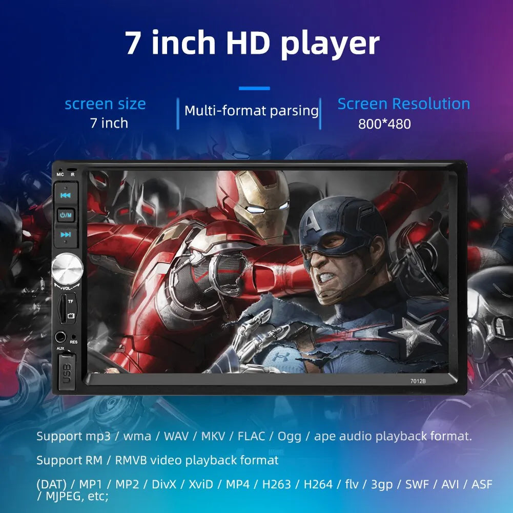 Acodo 7inch 2din Car Radio 7012B Autoradio Multimedia Player Touch Screen Bluetooth MP5 USB TF FM Auto Audio Car Stereo