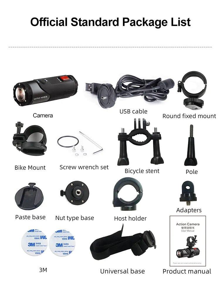 4K Action Camera EXSKOF S20+ 4K 30fps Wifi MP4 EIS Motorcycle Bicycle Helmet 170 Degree Angle Waterproof Cam Sport Video Cameras