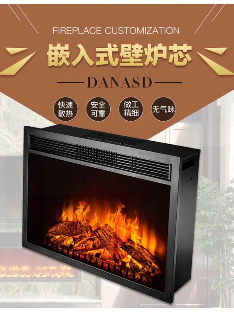 Electric Fireplaces with 3d Fire Fake Fireplace Electric Fireplace 220V 1400W Core Fake Decorative Fireplace Simulation Flame