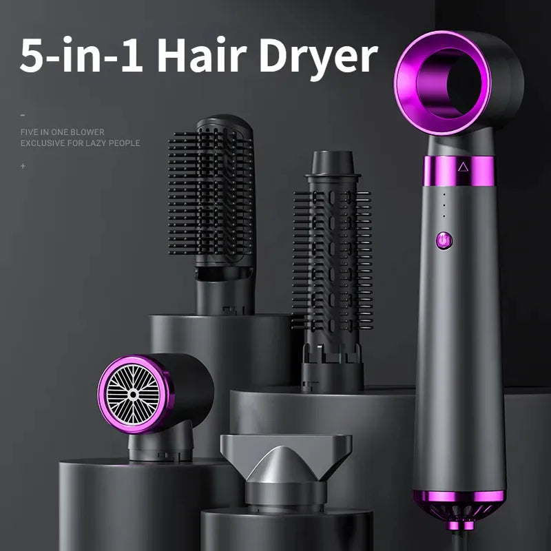 5 In 1 Electric Hair Dryer Styling Tool Air Brush Multifunctional Hair Straightener Negative Ion Curler Blow Dryer Styling Set