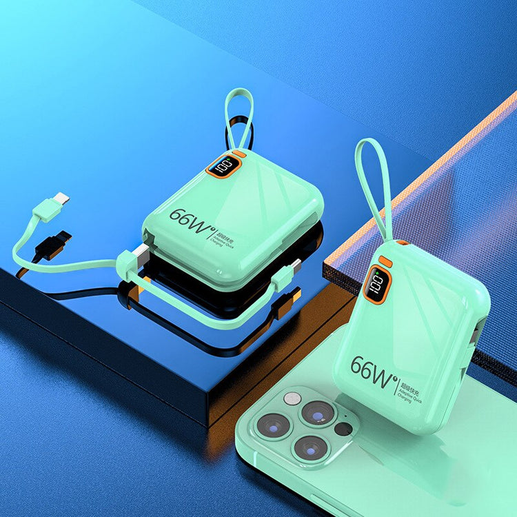 Portable Power Bank 10000mah PD20W Detachable USB to TYPE C Cable Two-way Fast Charger Mini Powerbank for iPhone Xiaomi Samsung