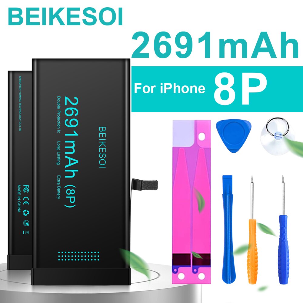 BEIKESOI phone Battery For iPhone  6S 6 7 8 Plus 11 12 13 14 Pro Replacement Bateria For Apple iPhone  X XS MAX