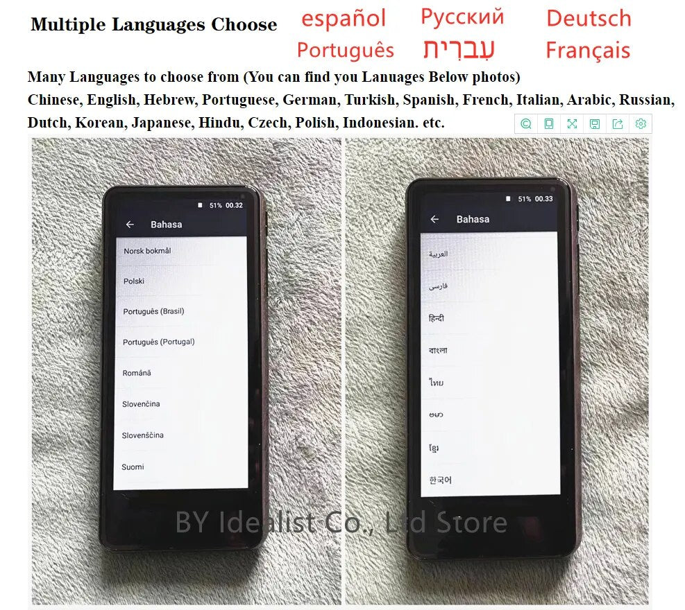 Portable Mp4 Player Wifi Android Touch Screen Bluetooth Radio Fm Free Music Video Download Mp3 Mp4 Player Speaker Voice Recorder