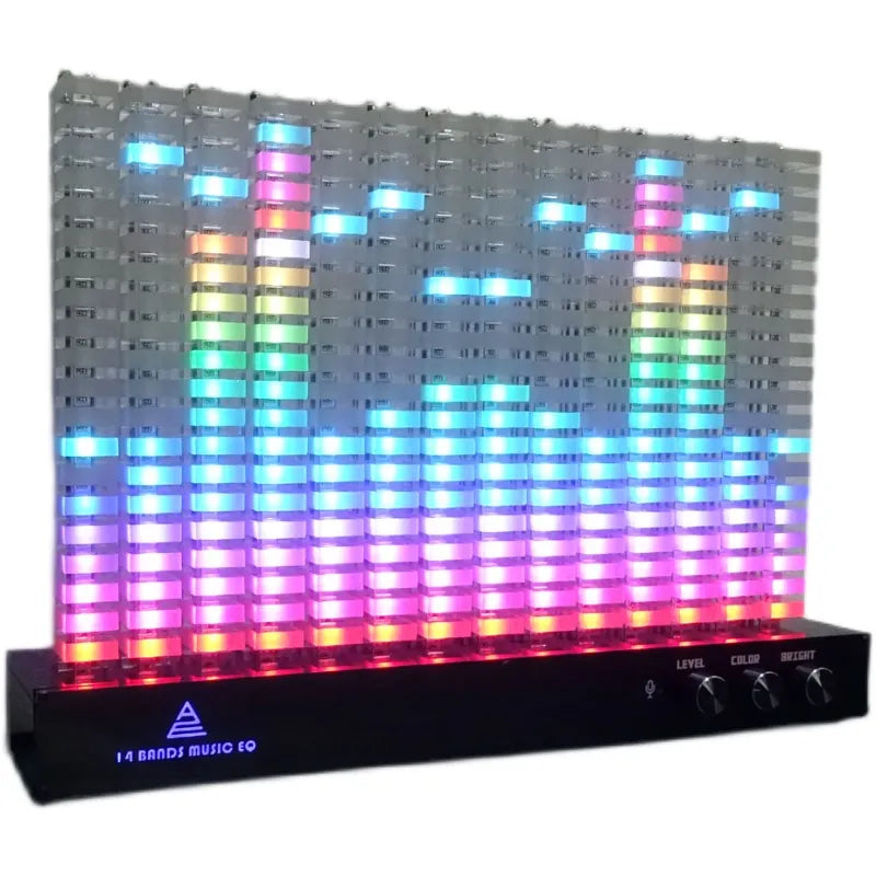 14 segment dual 7  spectrum analyzer liquid level indicator music  light LED acrylic lamp post VU
