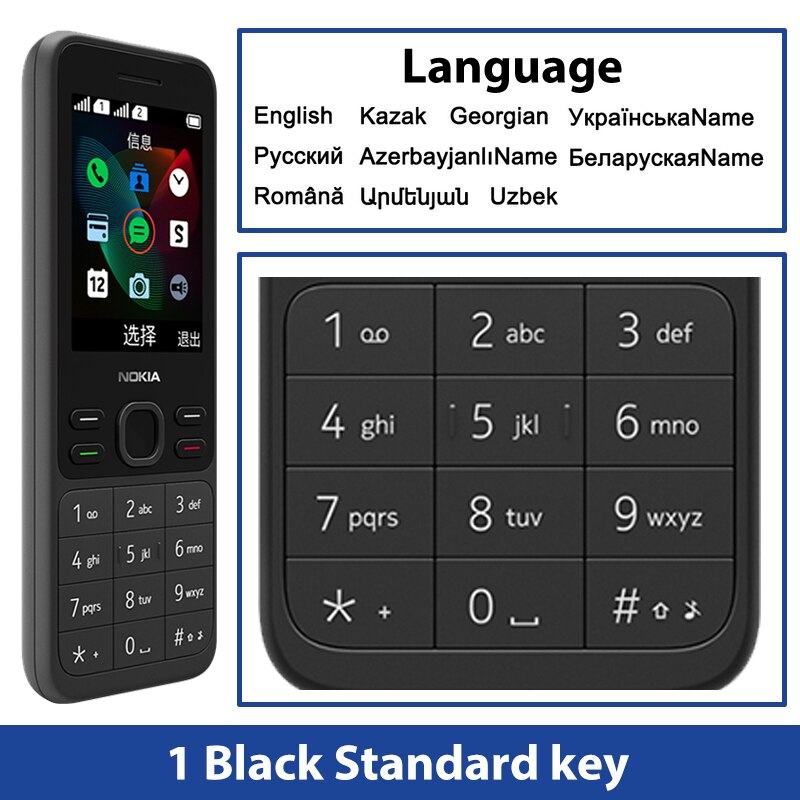 Original and New Nokia 150 2G Mobile Phone Multilingual 2.4 inch Dual SIM Cards Bluetooth FM Radio 1020mAh Feature Mobile Phone