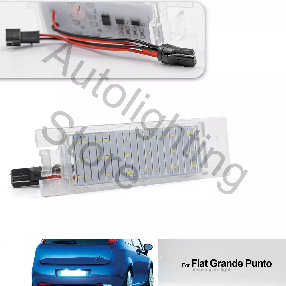 2PCS LED Number License Plate Light For Fiat Bravo Argo 2017-2019 Grande Punto Evo Siena 500L Doblo Croma Marea Tail Lamp Canbus
