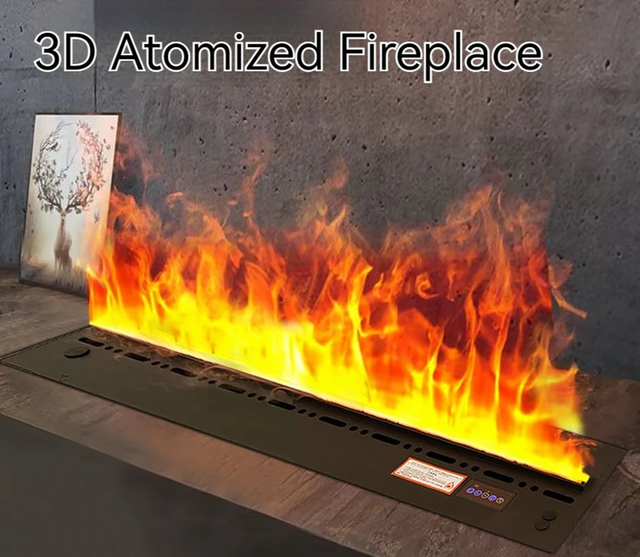 3D Atomized Fireplace Decorative Fireplace Household Cabinet Humidifier Simulation 3D Flame Steam Intelligent Electric Fireplace