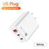 USB C Charger 60W Fast Charging Charger 3Ports Type C Mobile Phone Charger PD Power Adapter for Samsung Xiaomi iPhone QC3.0