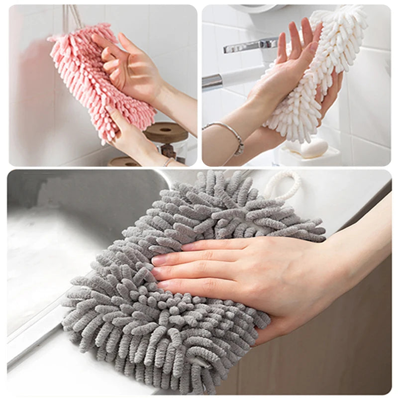 Quick DryHand Towels Kitchen Bathroom Hand Towel Ball with Hanging Loop Microfiber Towel Cleaning Cloth Kitchen Towel