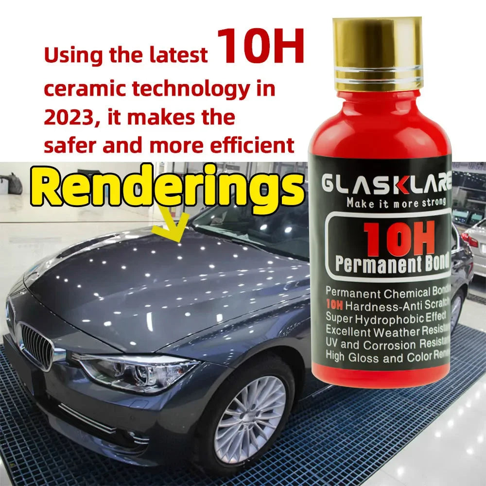 10H Car Polish Liquid Ceramic Coat Hydrophobic Glass Coating Paint protective foil Care Anti-scratch Auto Detailing