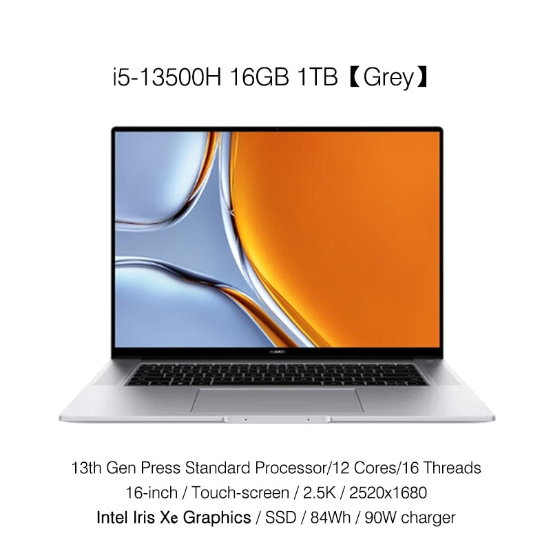 2023 HUAWEI MateBook 16s Laptop i9-13900H/i7-13700H/i5-13500H 16GB/32GB 1TB Netbook 16-inch 2.5K Touchscreen Computer 135W