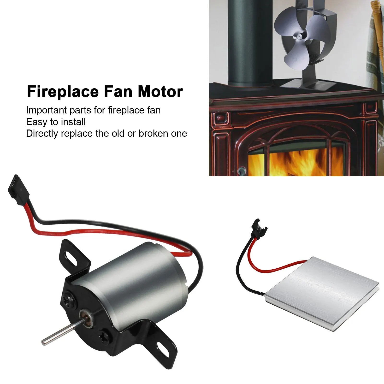 Fireplace Fan Motor Wood Stove Fan General Accessories Electric Power Generator With Power Generation Sheet Electric Fireplace