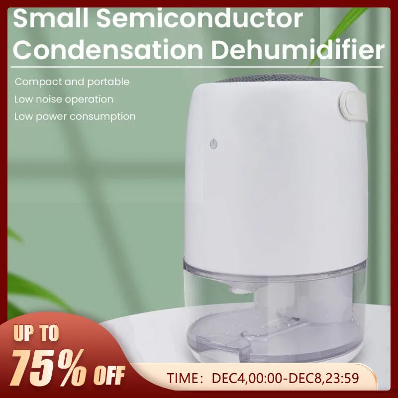 1100ML Small Air Dyer Portable Dehumidifier Large Capacity Indoor Moisture Dryer Bedroom Air Purification Automatic Shutdown