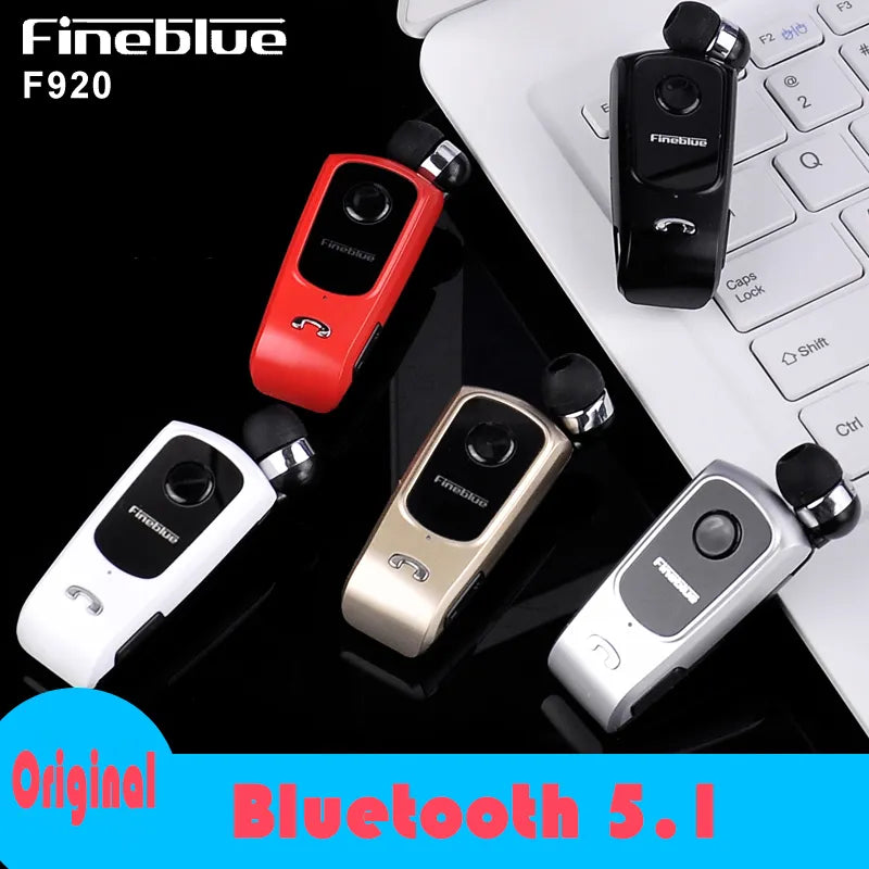FineBlue F920 Headset Hands-free Blues Car Bluetooth Lotus To Phone Remind Vibration Wear Clip Sports Running Earphone 10 Hours