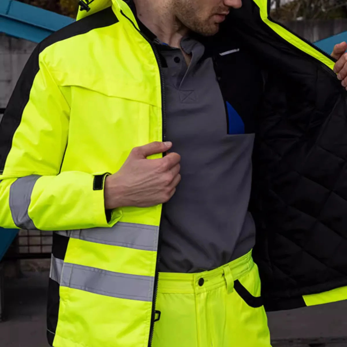 Safety Protection Suit Winter Reflective Jacket and Pants Men for Work Hi Vis Work Clothes Warm Clothing for Worker