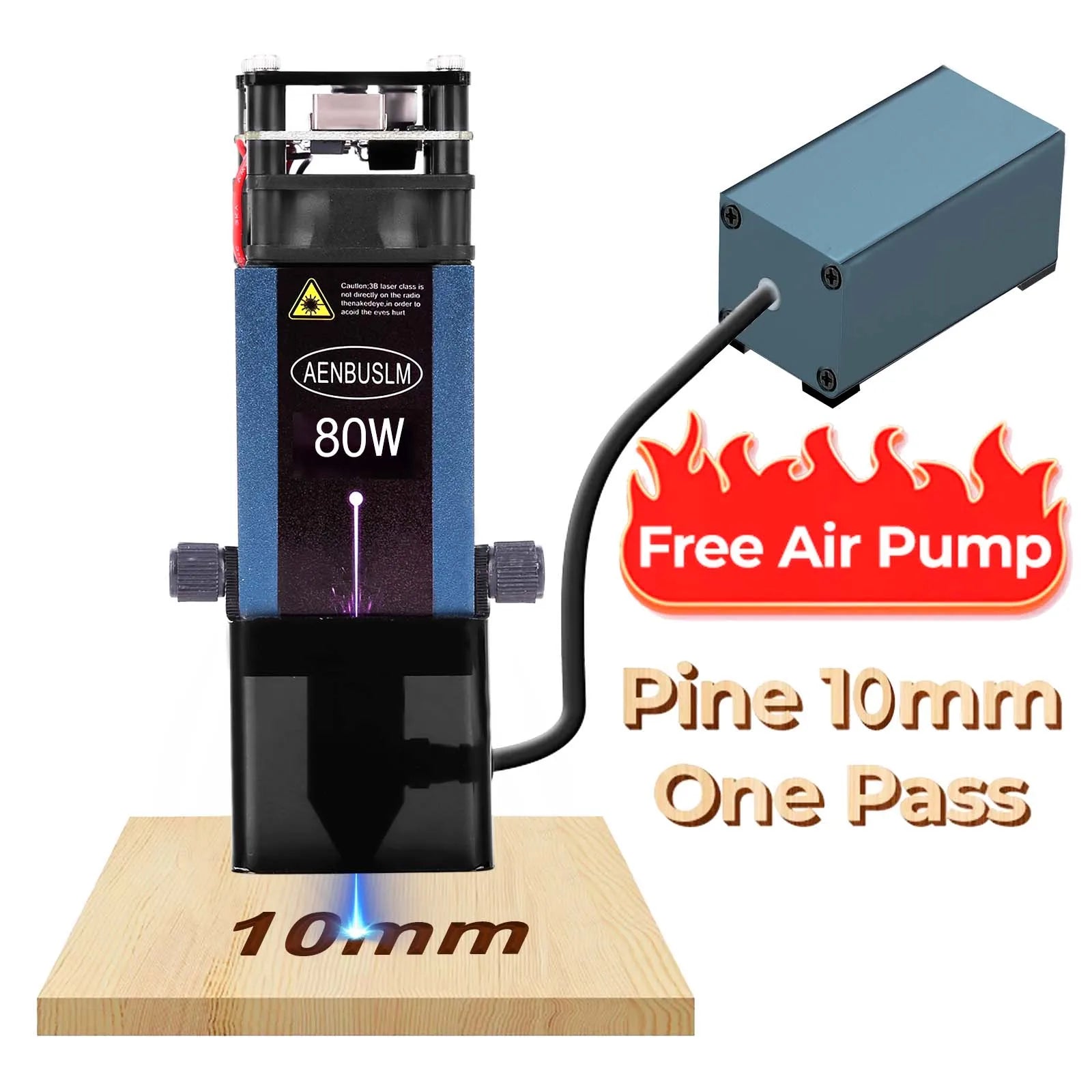 AENBUSLM 80W CNC Laser Engraver Lazer Engraving Head Air Assist for Laser Module Router Machine Engraver DIY Woodworking Tools