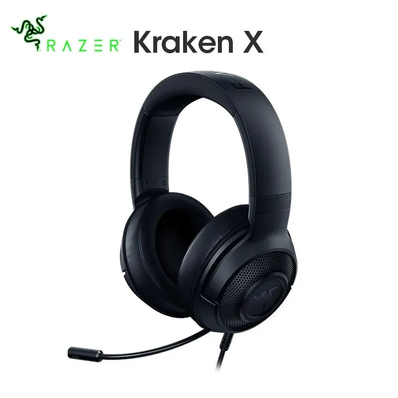 Razer Kraken X Gaming Headphone 7.1 Surround Sound Headset with Bendable Cardioid Microphone 40mm Driver Unit Headphones