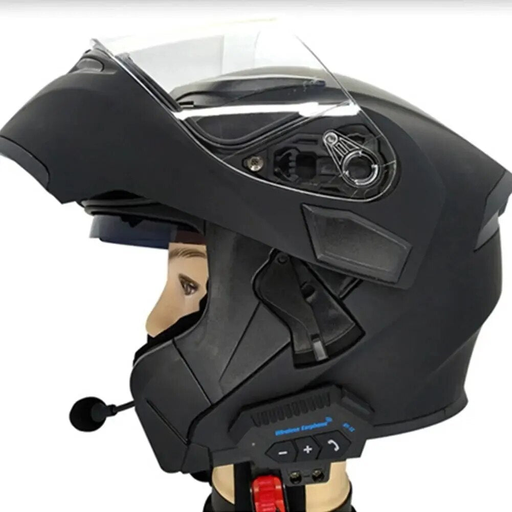 Motorcycle BT Helmet Headset Wireless Hands-free Call Kit Stereo Anti-interference Waterproof Music Player Speaker
