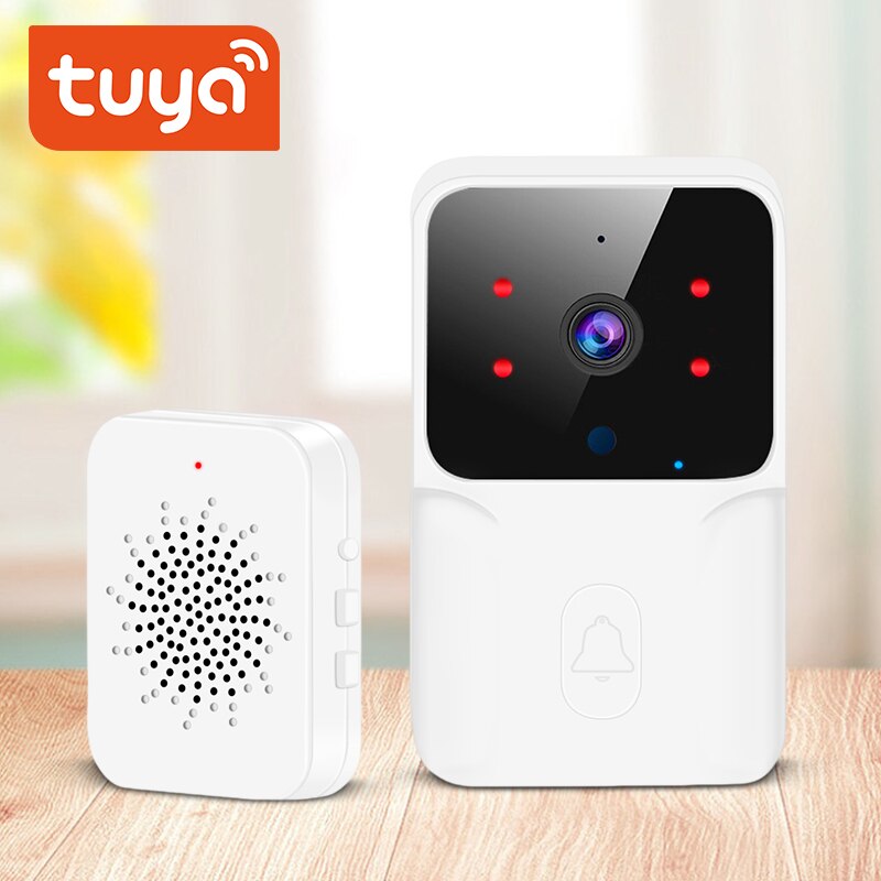 Tuya1080P Smart Video Doorbell Wireless PIR Motion Detection IR Alarm Security Door Bell Wi-Fi Intercom for Home Apartment