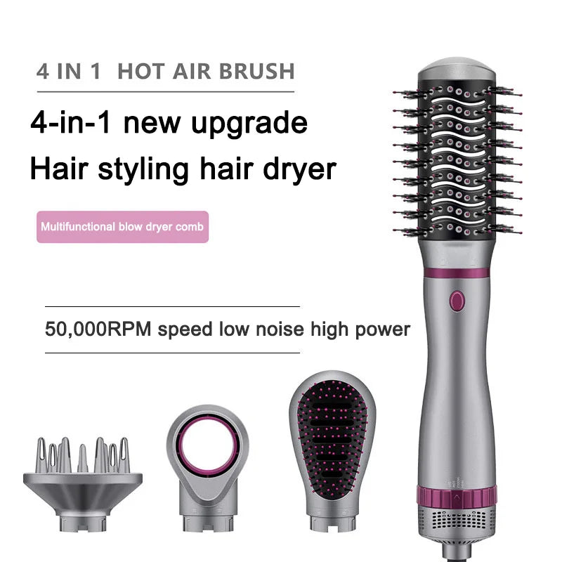 Xiaomi 4 in 1 Hair Dryer High-Speed High-Power Electric Hot Wind Comb Household Multifunctional Blowing Comb Straight Hair Comb